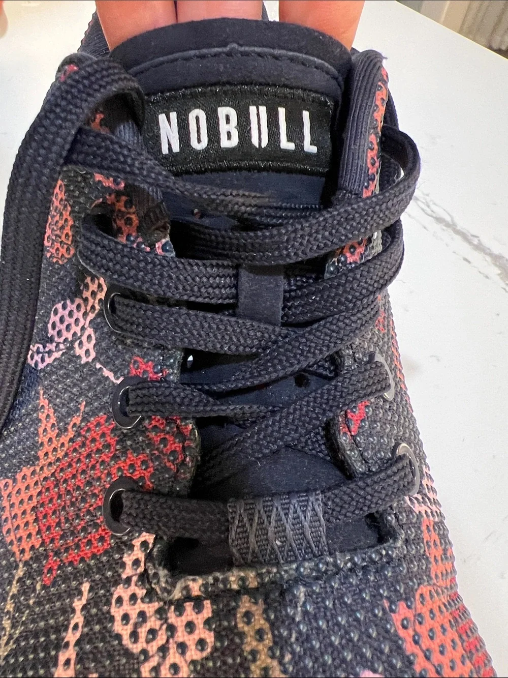 NOBULL Women’s Navy Athletic Sneakers with Coral and Pink Floral Print size W11